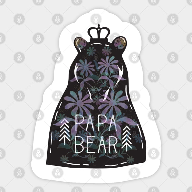 Family shirt, Papa Bear Floral Matching Family, Gift and Decor Idea Sticker by Parin Shop